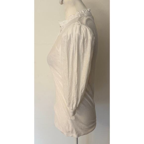 NATION LTD Veronique Henley Pima Cotton Shortsleeve Blouse Size XS - Picture 3 of 7